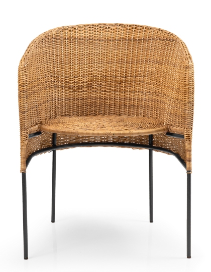 Caribe Natural Dining Chair chaise Outdoor ames Matériau naturel brut / Noir