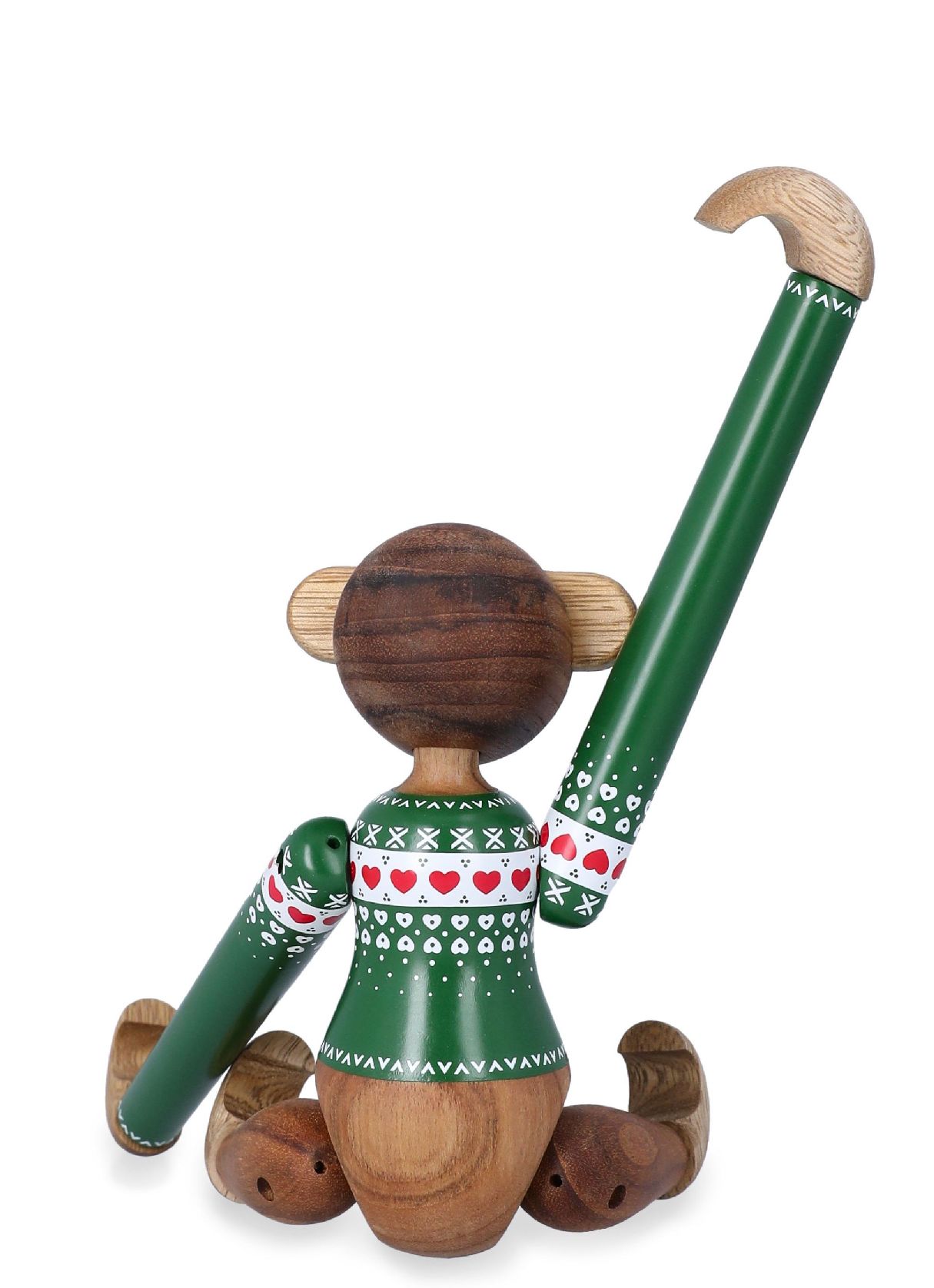Figurine en bois de singe vert pull de Noël Kay Bojesen 