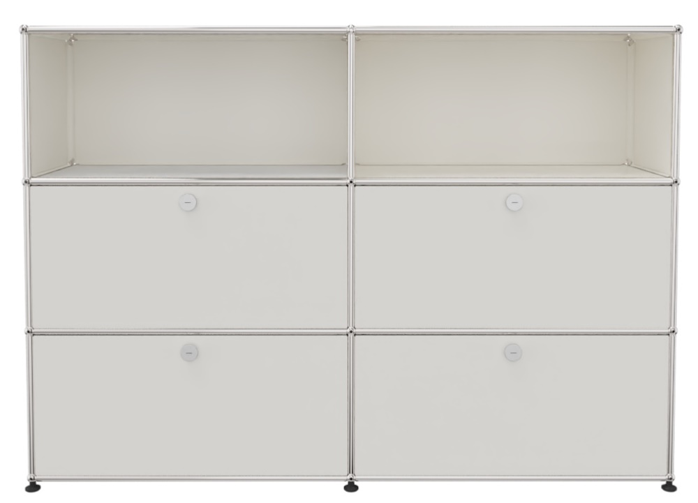 USM Haller Highboard 2 Open / 2 Flaps / 2 Drawer Blanc pur - FAST DELIVERY       