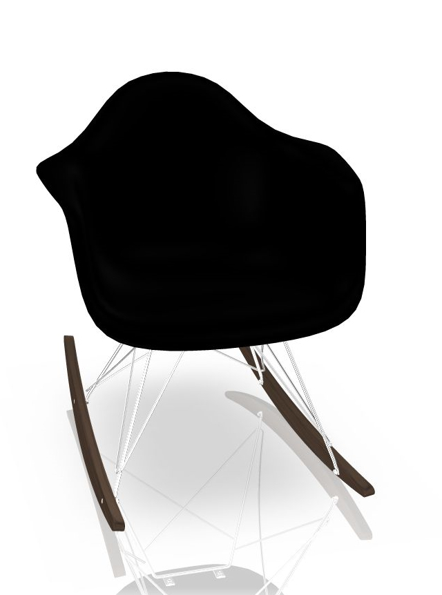 Eames Plastic Arm Rocking Chair chaise à bascule RAR Vitra Érable sombre - Chromé -Deep black