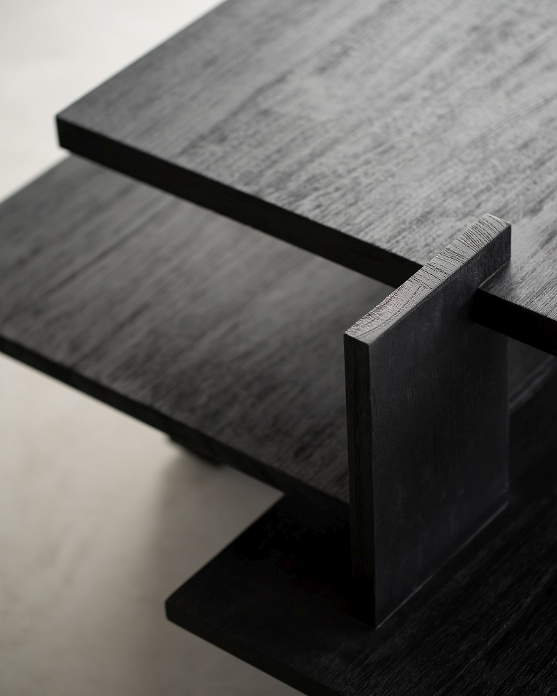 Teak Abstract Coffee table Table basse Noir Ethnicraft
