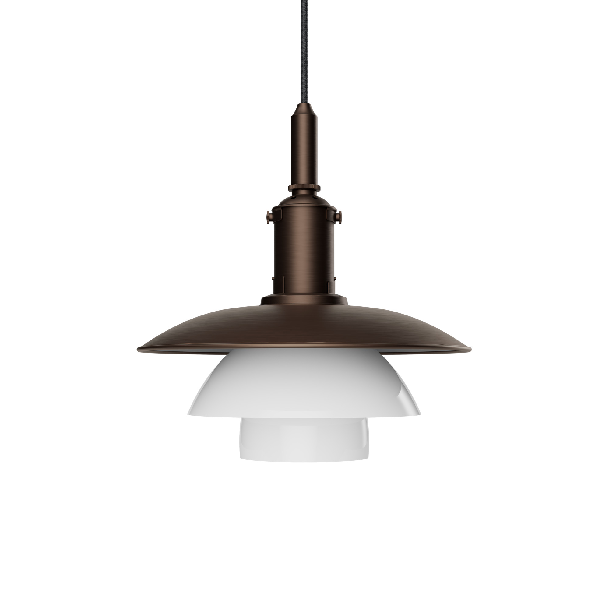PH 3/3 Aged Brass Opal Lampe à suspendre Louis Poulsen