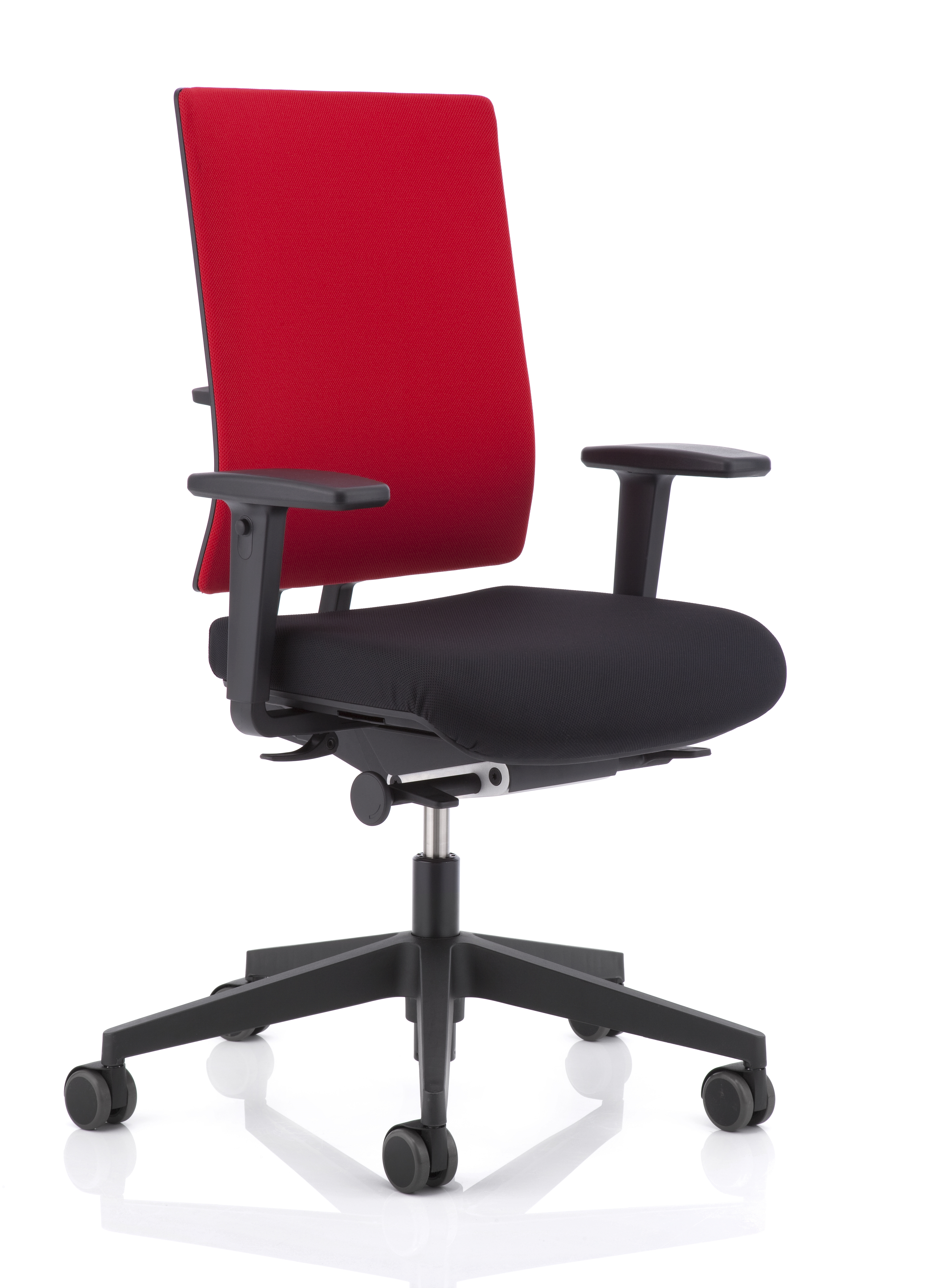 Anteo Basic Bürostuhl von Köhl mit roter Rückenlehne und schwarzer Sitzfläche, ergonomisch und modern.