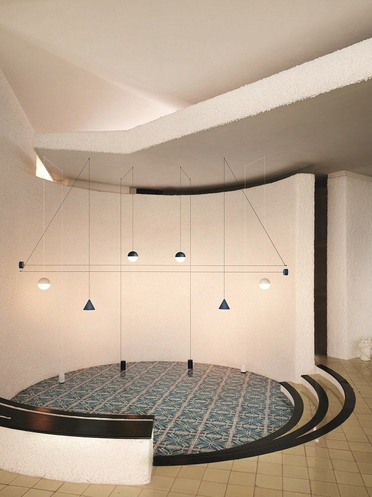 String Light Sphere Head Lampe suspendue Blanc Flos