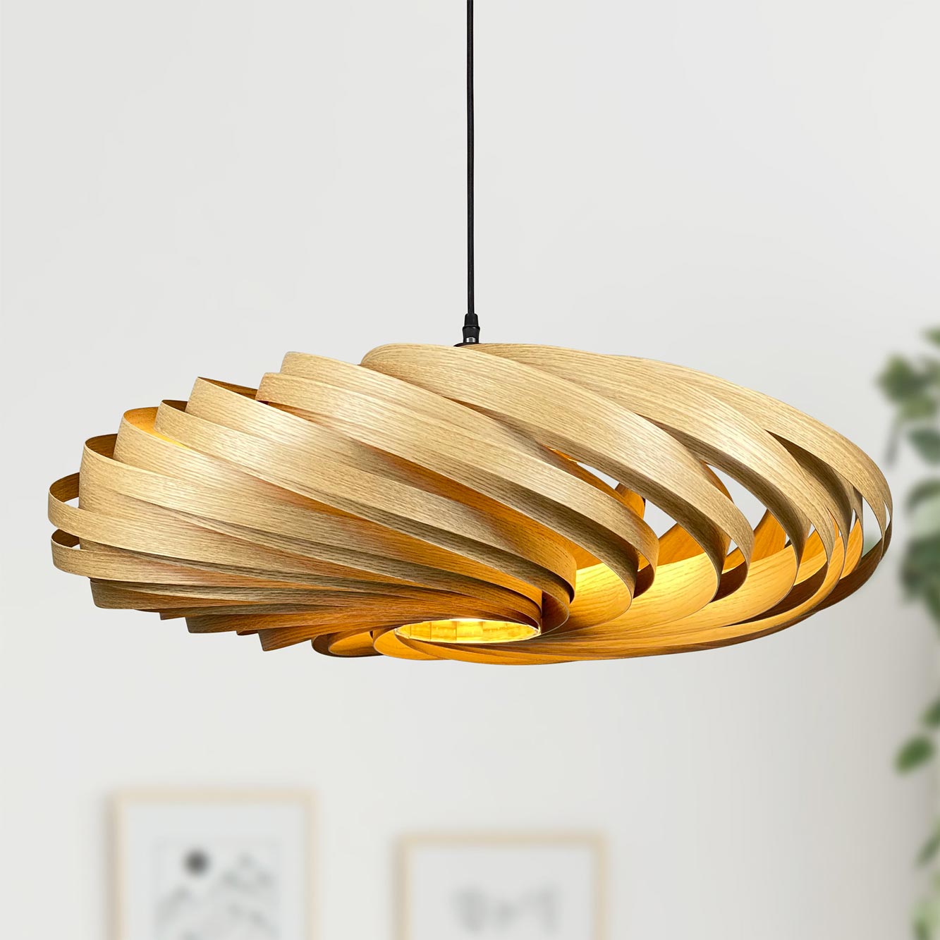 Veneria Lampe à suspendre Ø70 cm Chêne Gofurnit