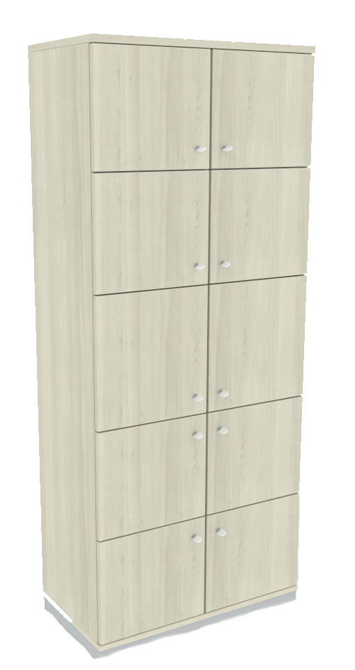 Beiger Prisma Schließfachschrank von Palmberg mit sechs abschließbaren Fächern für Büro oder Umkleide.