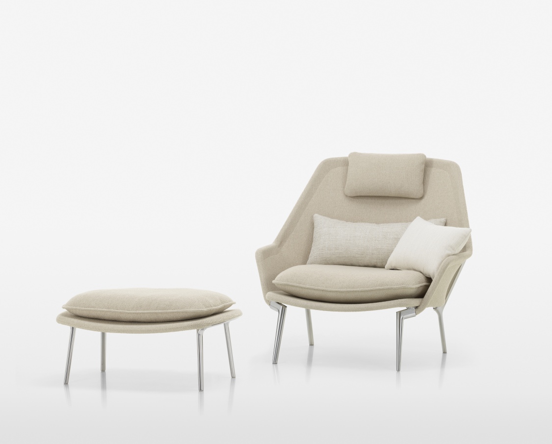 Slow Chair Ottoman Tissu Vitra 