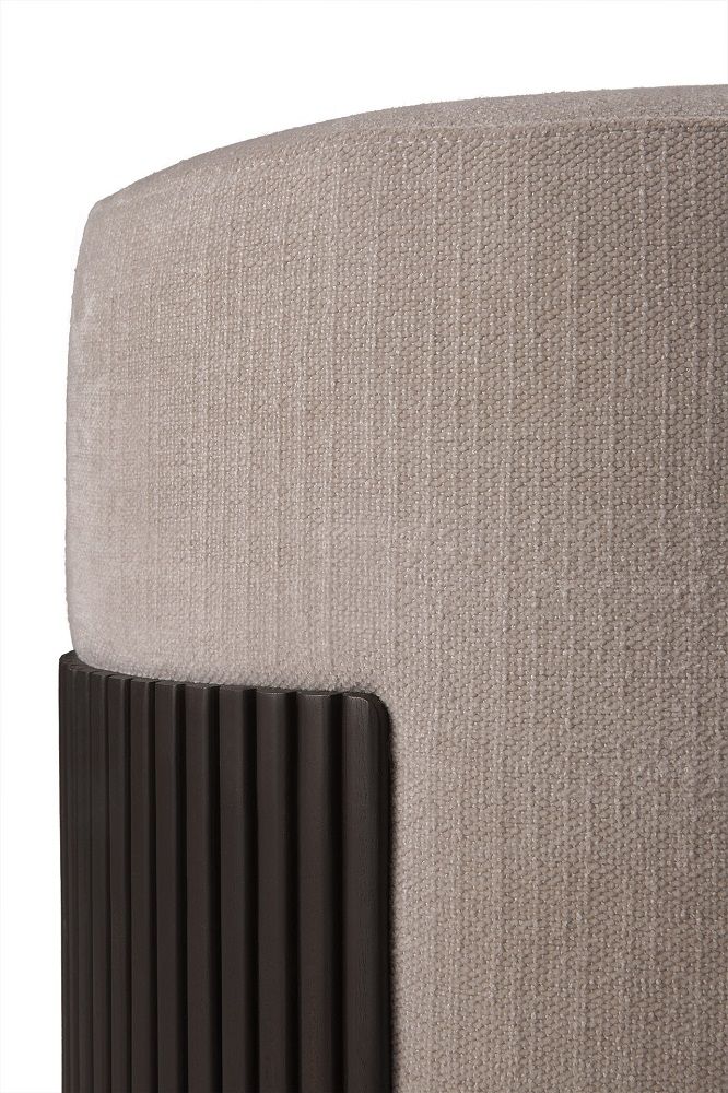 Roller Max pouf acajou gris foncé / tissu Rice Ethnicraft