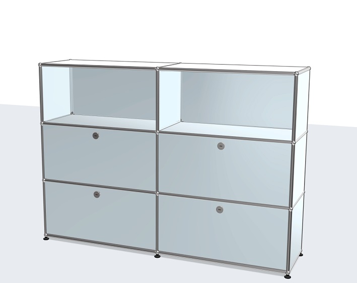 USM Haller Highboard – QUICK SHIP-mattsilber