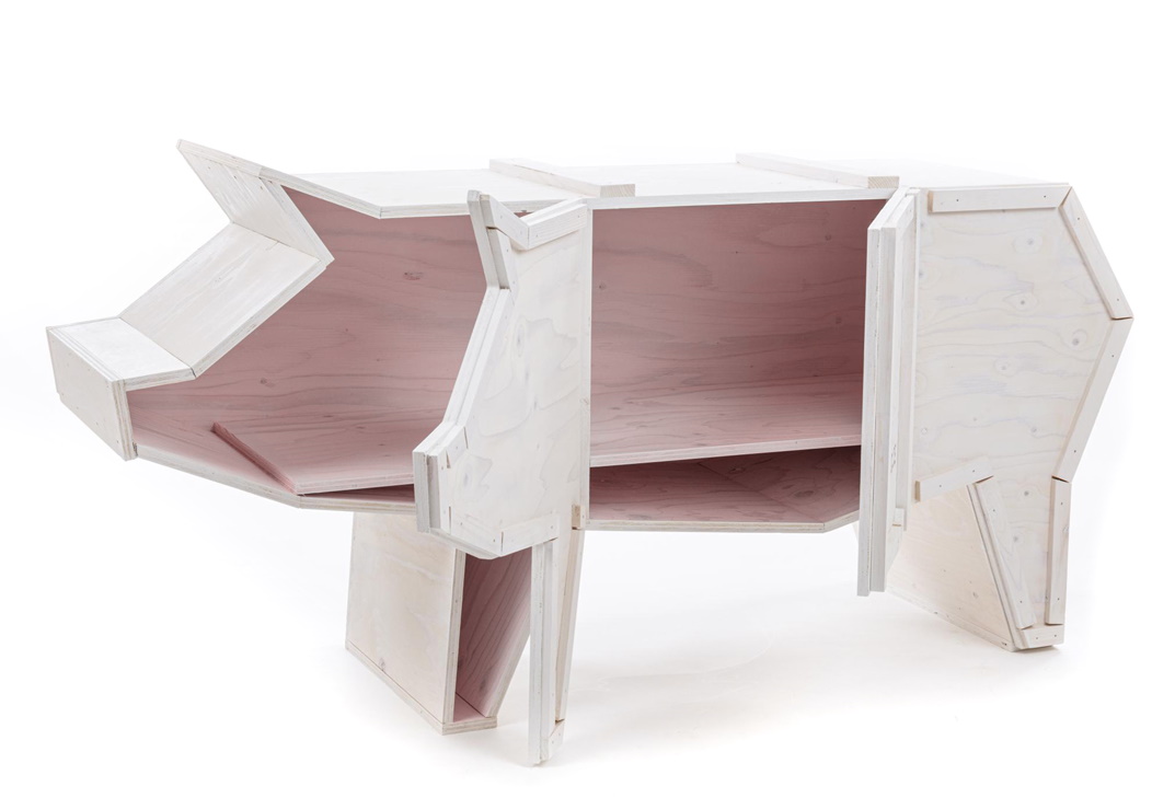 Sending Animals 2.0 Pig armoire blanc Seletti
