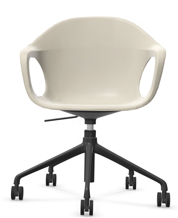 Fauteuil Elephantino piètement cinq étoiles avec roulettes Kristalia