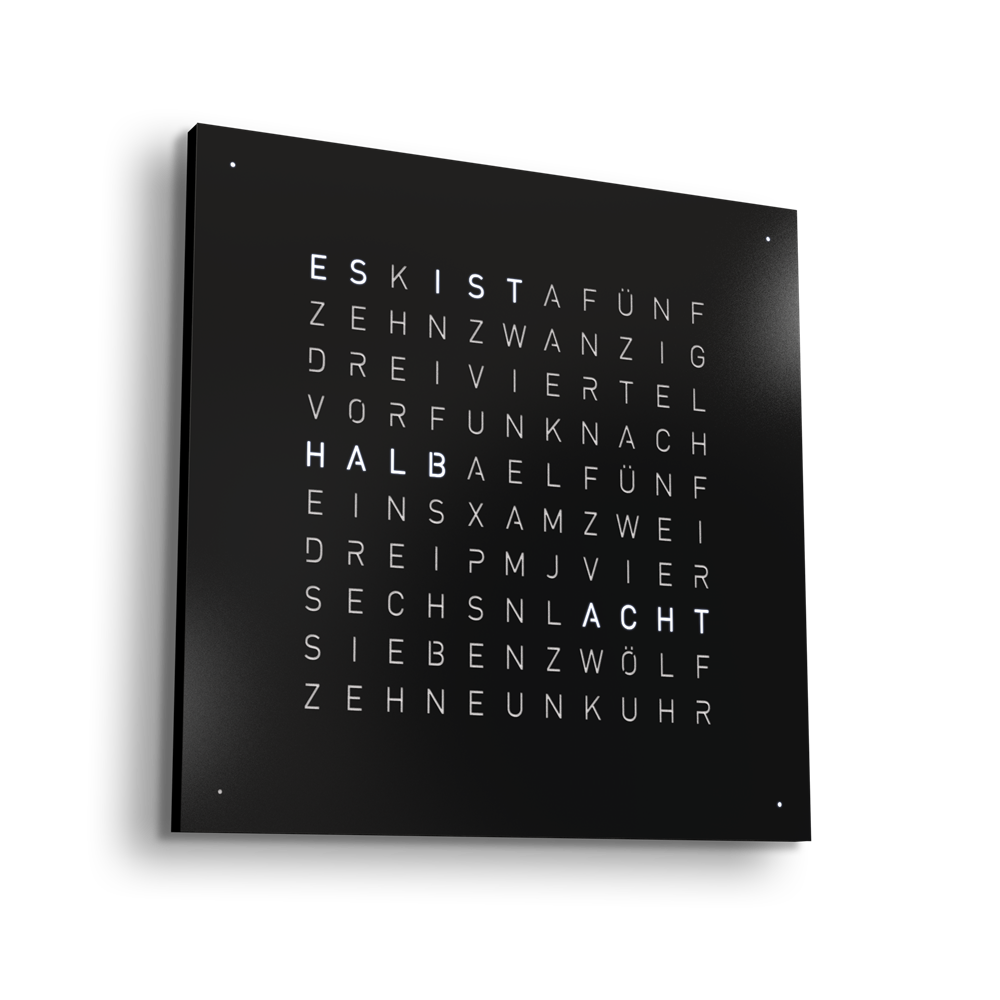 Earth 45 Steel Series Horloge murale / Objet temporel Anglais QLOCKTWO