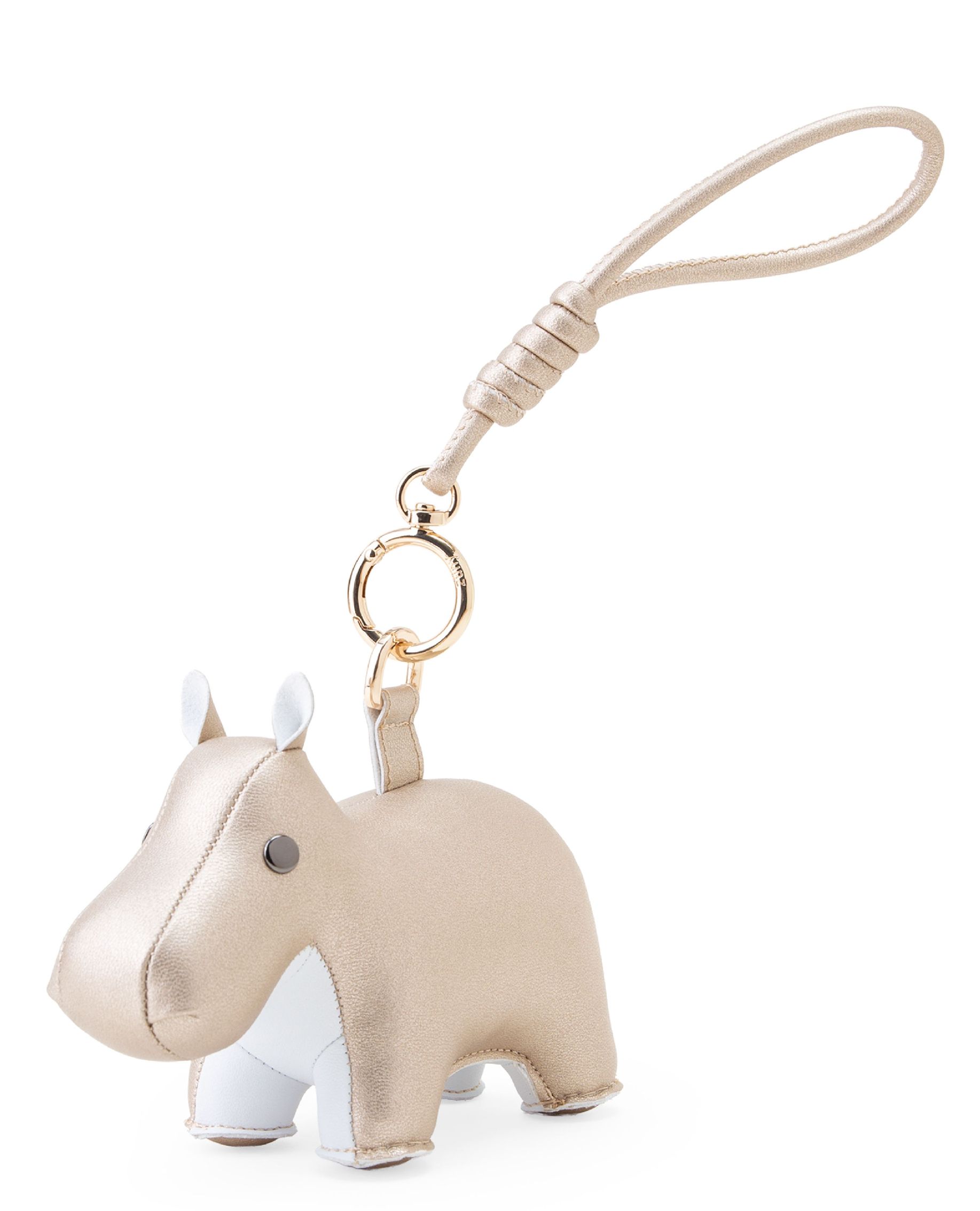 Porte-clés Hippopotame Or/Blanc Züny