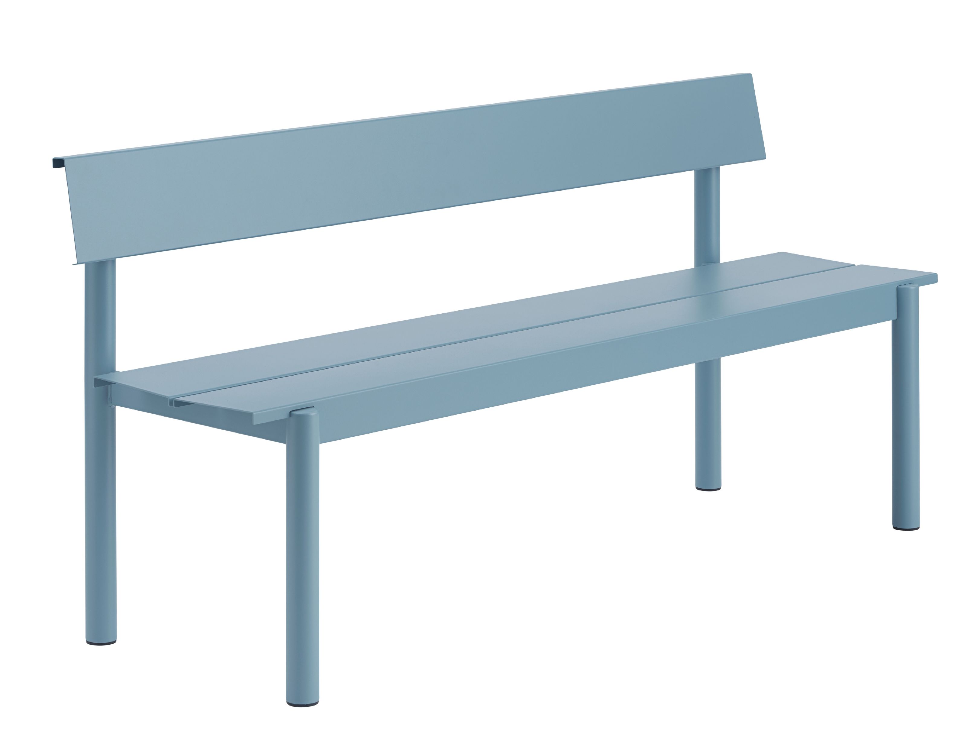 Linear Steel Bench Banc d'extérieur avec dossier 170x34 cm Muuto