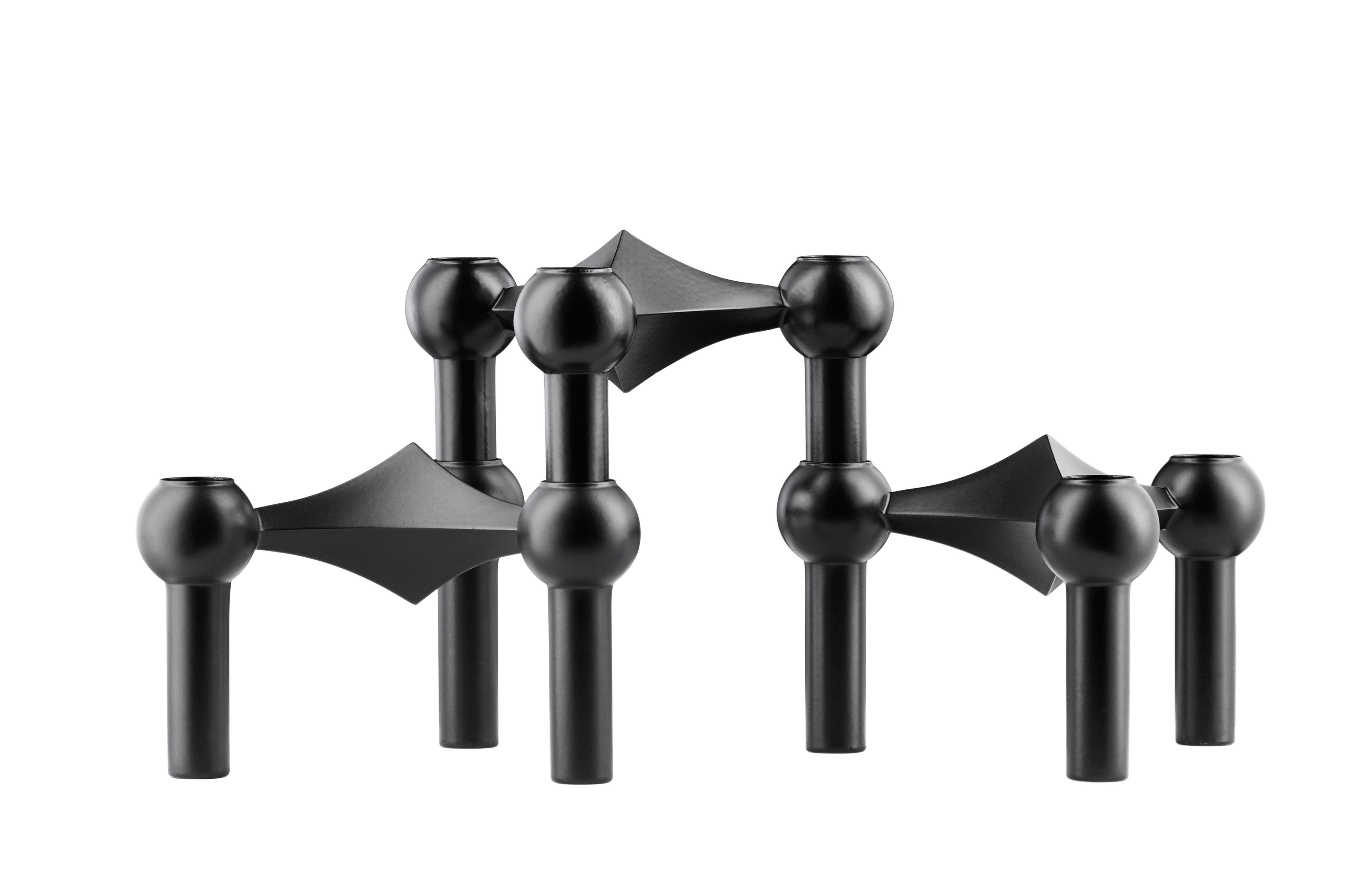 Set de 3 bougeoirs noir Stoff Nagel