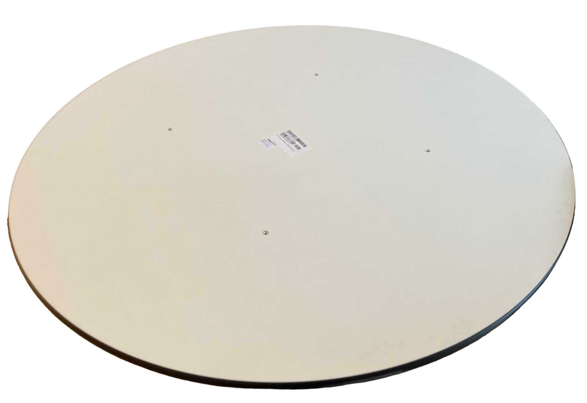 Eames Segmented Table Dining Table de salle à manger ronde HPL BLANC / EXTERNE POLI / PIED BASIC DARK VITRA EXEMPLE DE FEMME