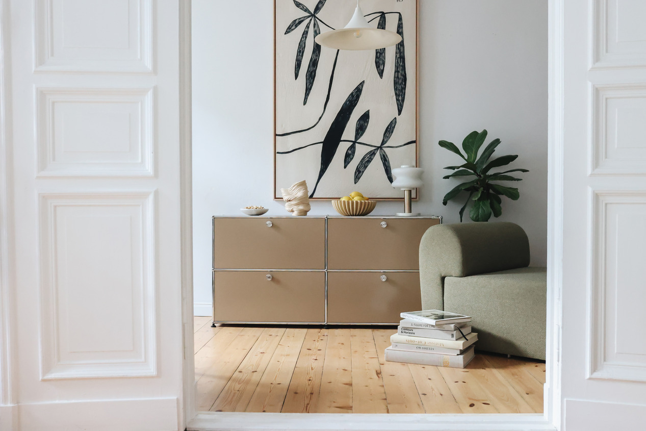 USM Haller Sideboard E2 buffet avec 4 portes pliantes