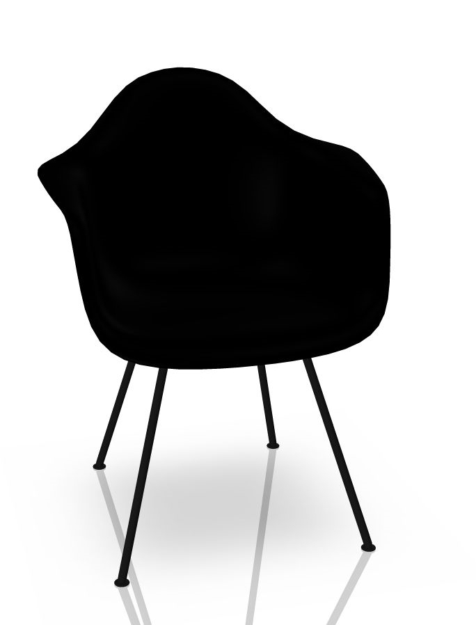 Eames Plastic Arm Chair DAX Chaise Vitra Noir - Deep black