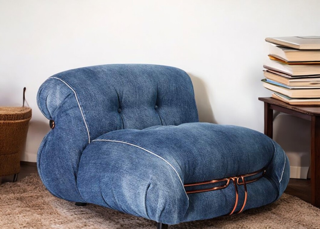 Fauteuil en denim Soriana Cassina