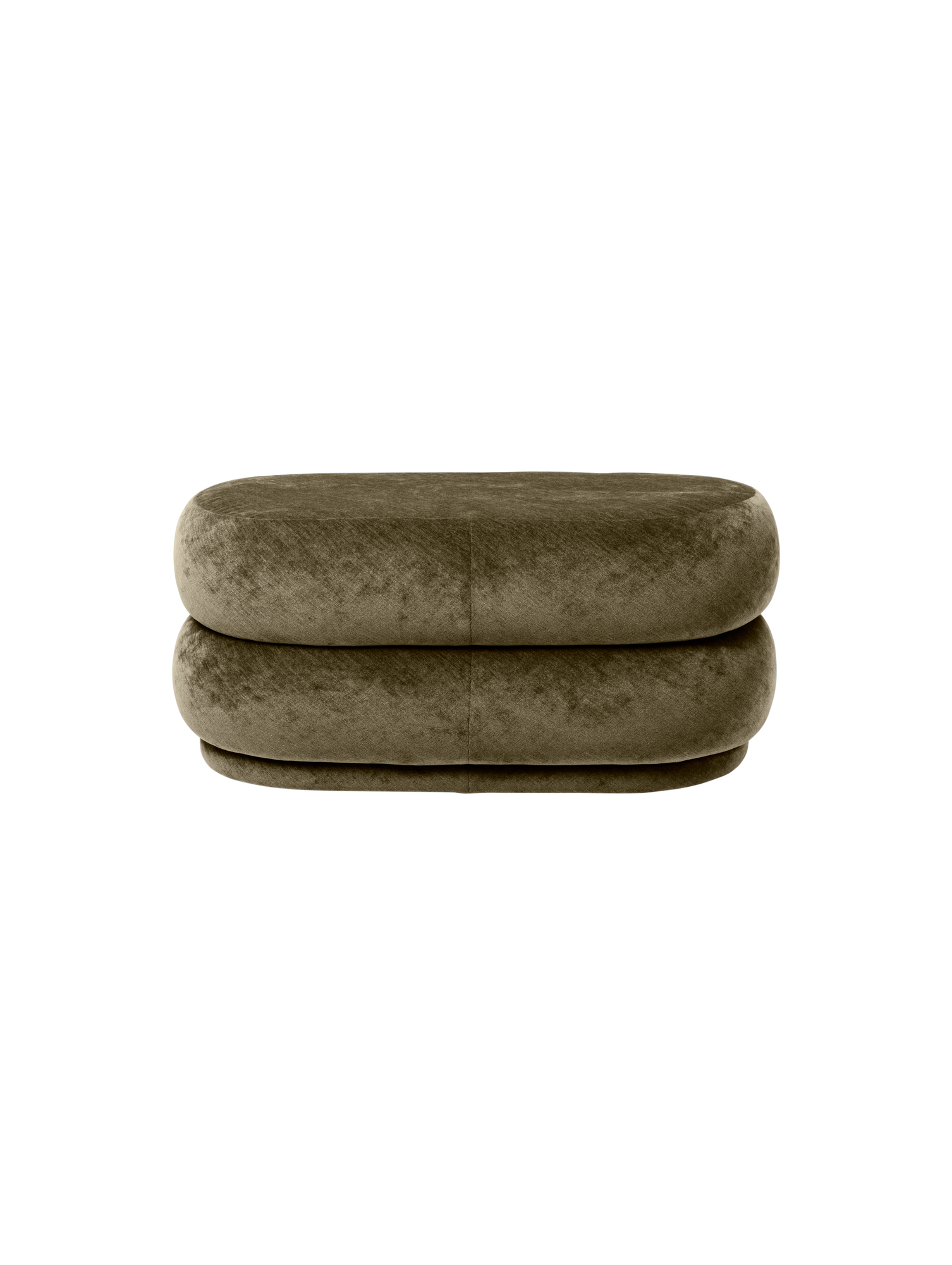 Pouf Oval Faded Velvet Tabouret Moyen Ferm Living Forest