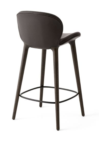 Lodge Tabouret de bar chêne foncé / cuir brun foncé Vipp