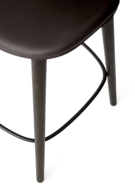 Lodge Tabouret de bar chêne foncé / cuir brun foncé Vipp