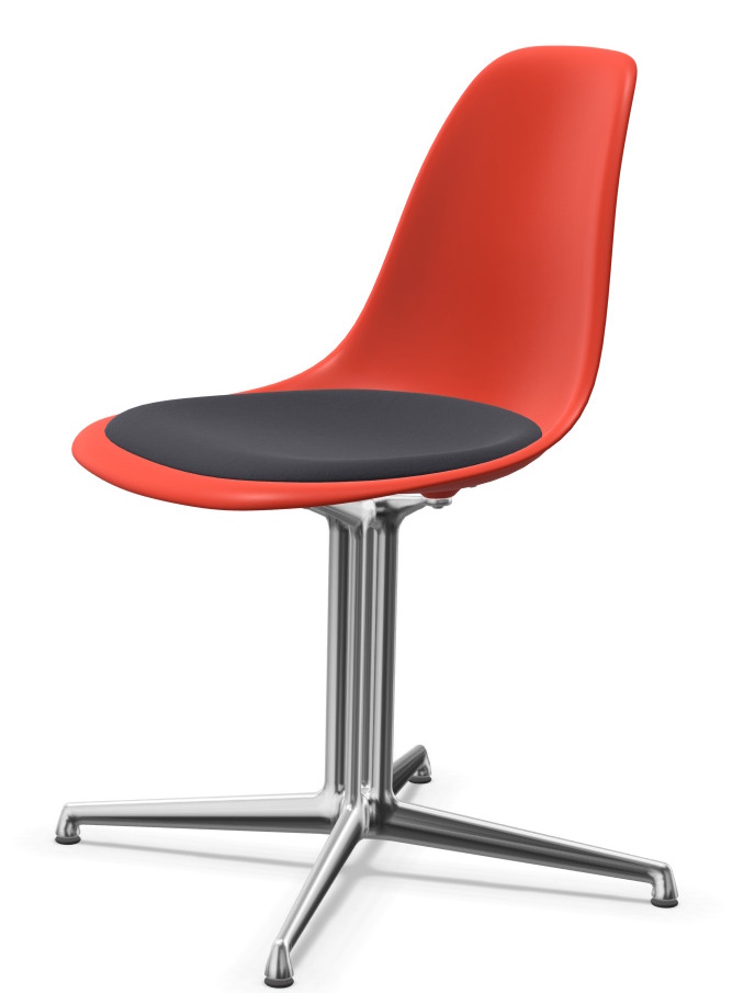 Eames Plasic Side Chair DSL RE chaise avec assise rembourrée Vitra 