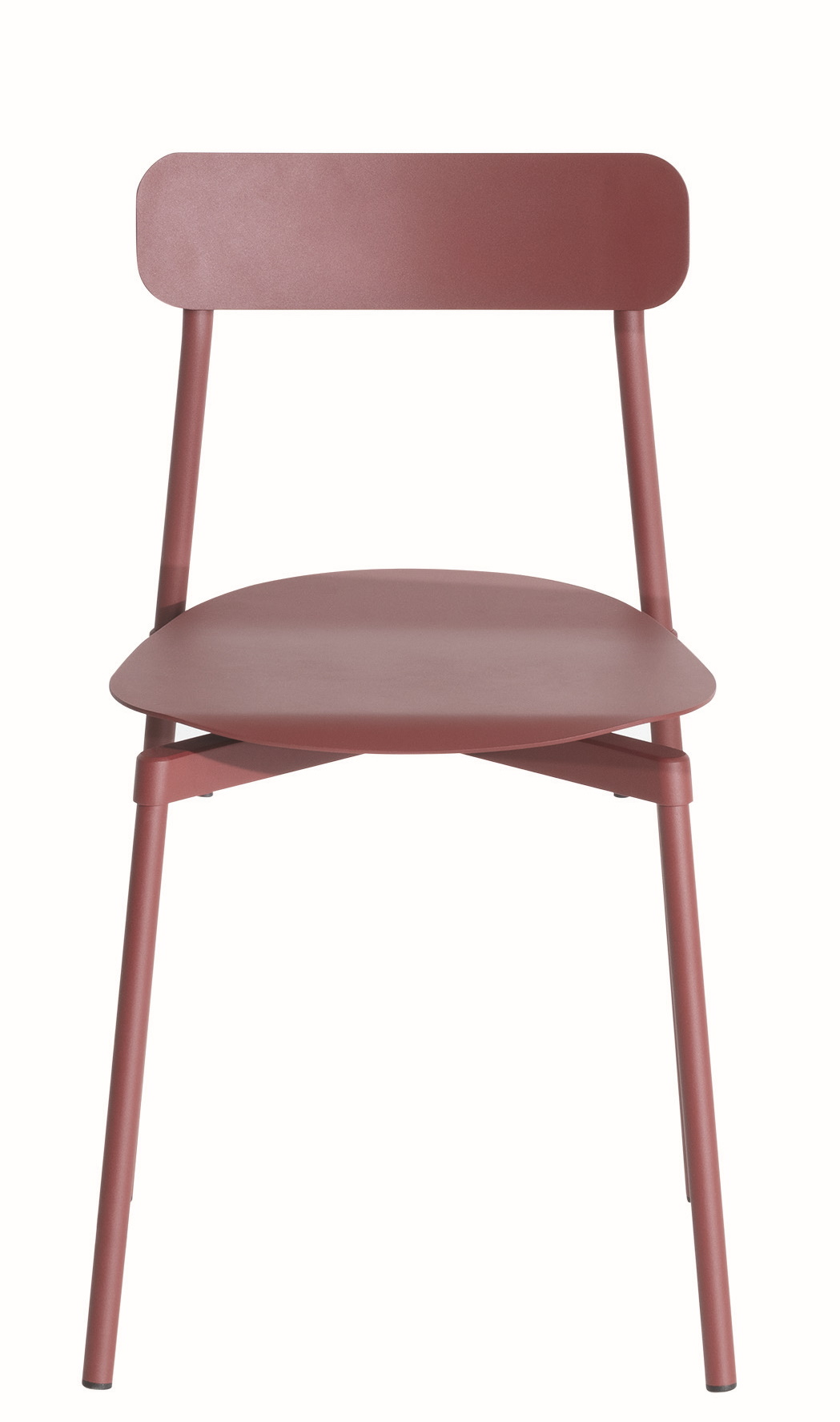 Fromme Chair Chaise Petite Friture Marron rouge Braunroter Fromme Chair Stuhl von Petite Friture, minimalistisches Design für Esszimmer und Wohnbereich.