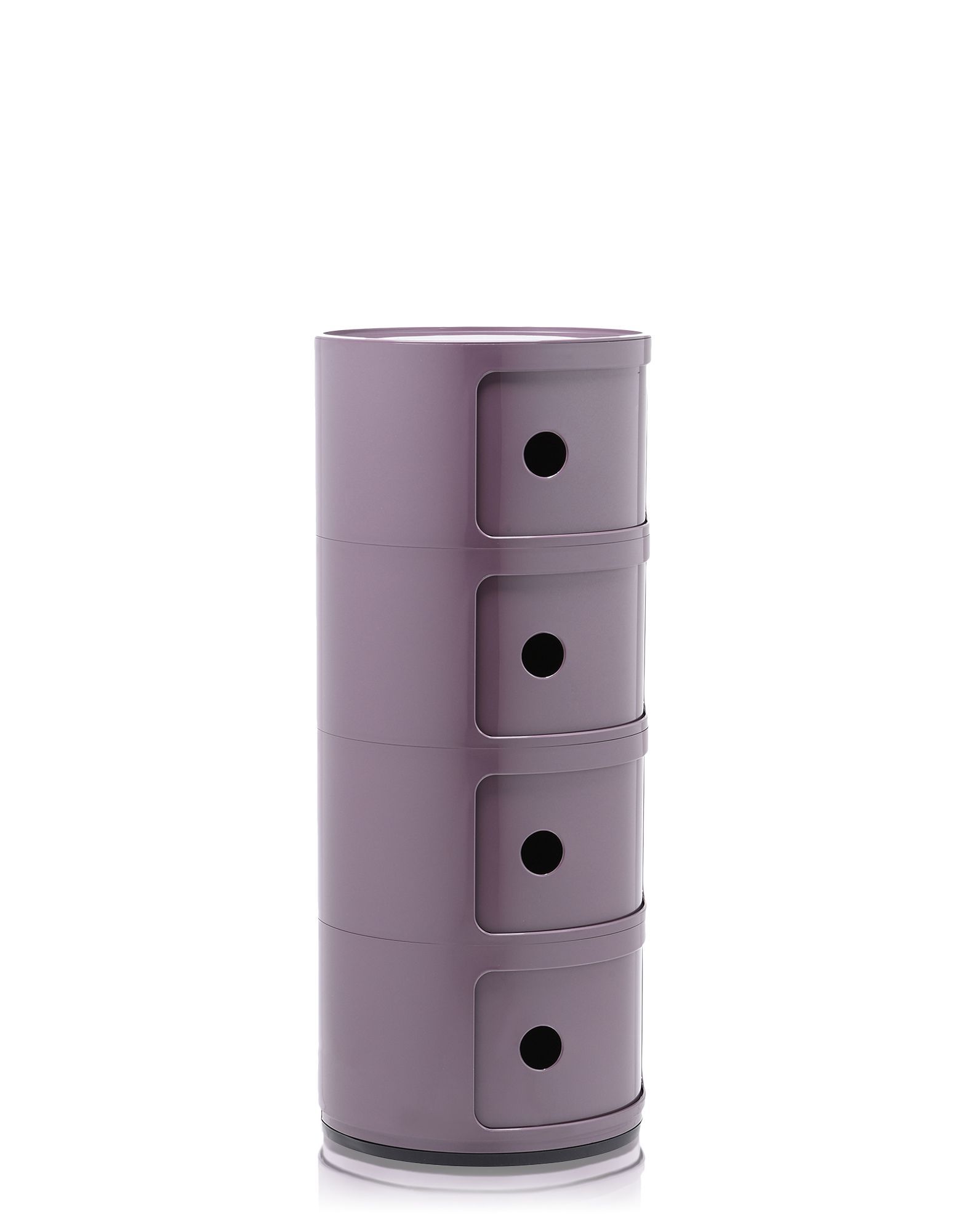 Componibili violett: Kartell Aufbewahrungselement mit vier Fächern. Modernes Design für Schlafzimmer oder Büro.