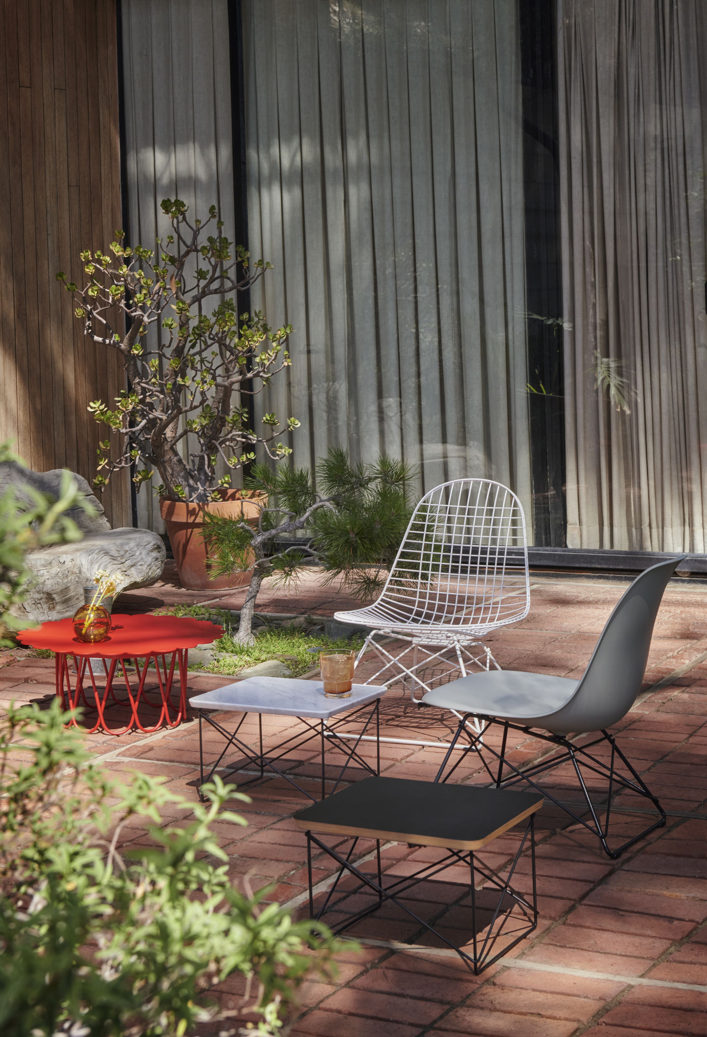 LKR-2 Wire Chair chaise avec assise et dossier revêtus Vitra 