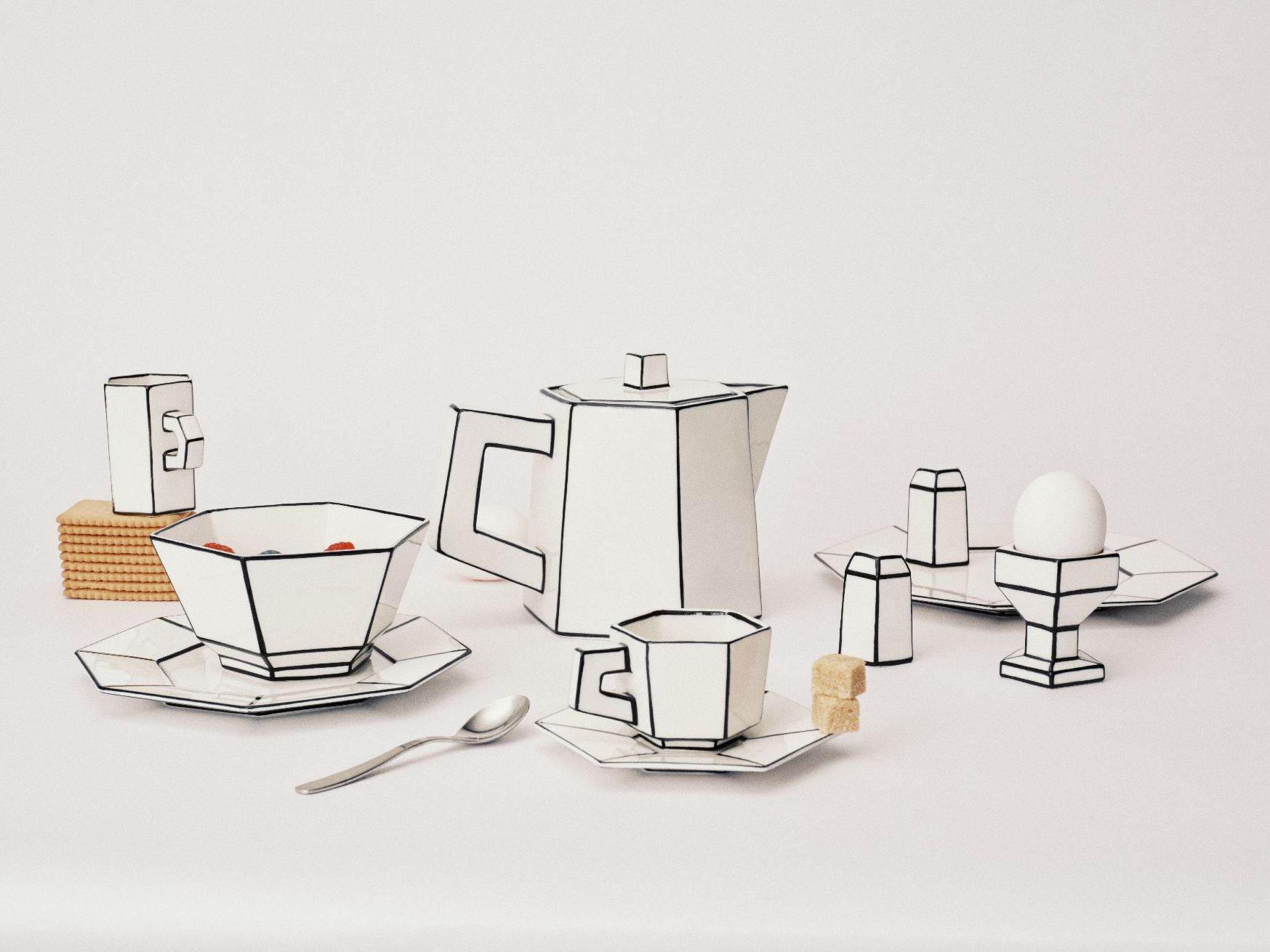 Tasse Capuucino Blanc/Noir Carte Blanche Serax  