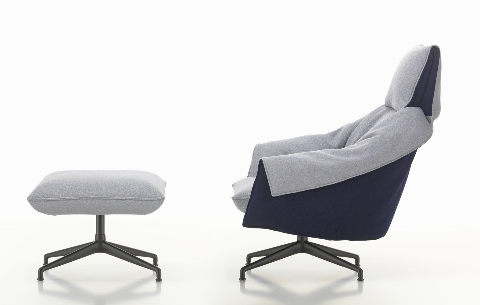 Bascule Fauteuil à dossier haut avec pouf Vitra