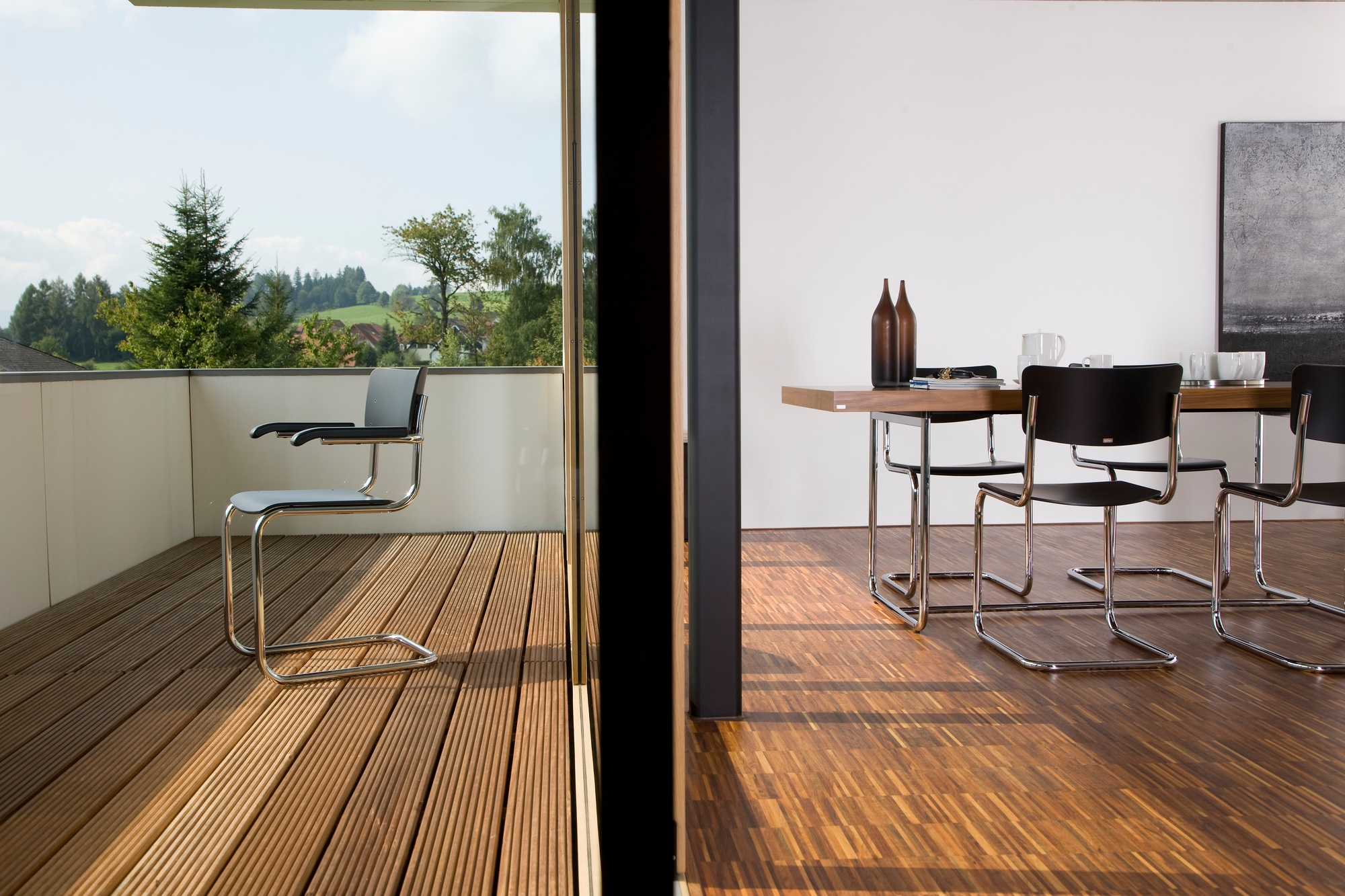 S 43 Cantilever Chaise Thonet Hêtre naturel - Chromé