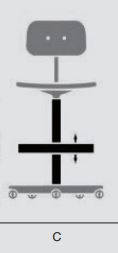 C: 58-71 cm, mit Gleitern