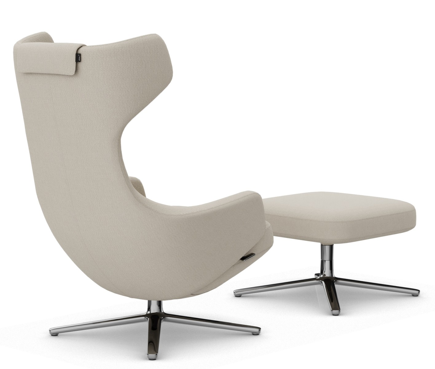 Grand Repos fauteuil + ottoman POLI / CREDO CRÈME Vitra OFFRE SPECIALE