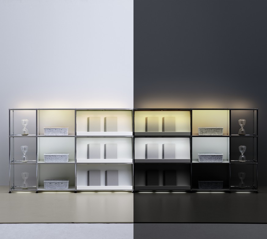 E table de chevet avec lumière dimmable USM Haller