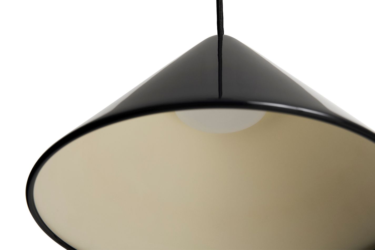 Suspension Compass 260, lampe suspendue en aluminium noir doux, couleur Hay
