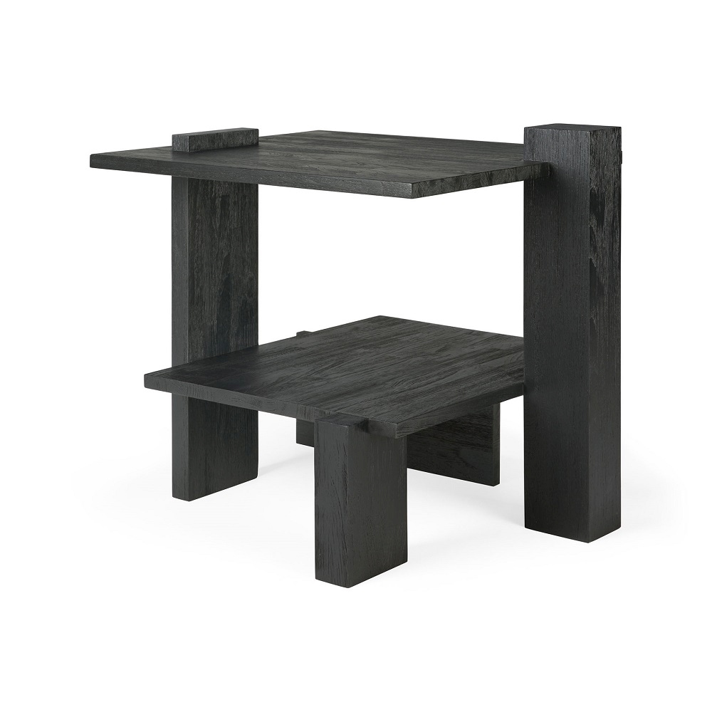Teak Abstract Side table Table d'appoint Noir Ethnicraft