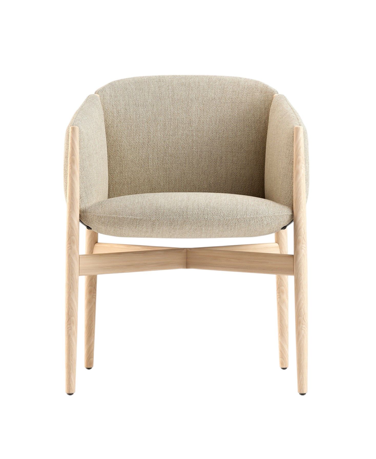 Chaise Kagu avec accoudoirs piètement bois Cor