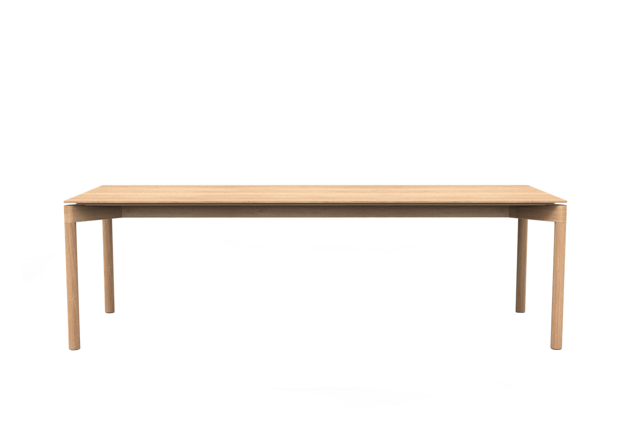 WEDEKIND Tisch aus Eiche, gewachst, in XL-Größe für den Außenbereich, modernes Design.