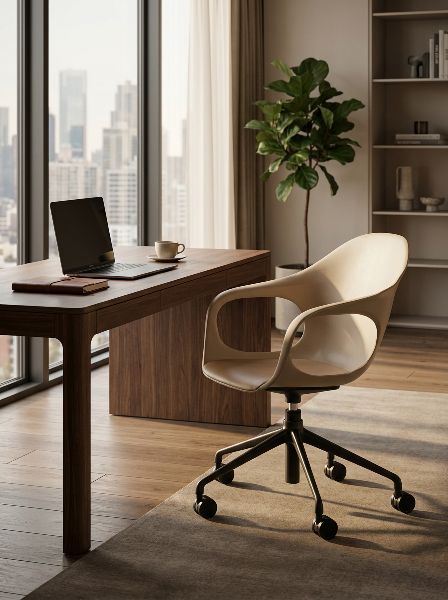 Fauteuil Elephantino piètement cinq étoiles avec roulettes Kristalia