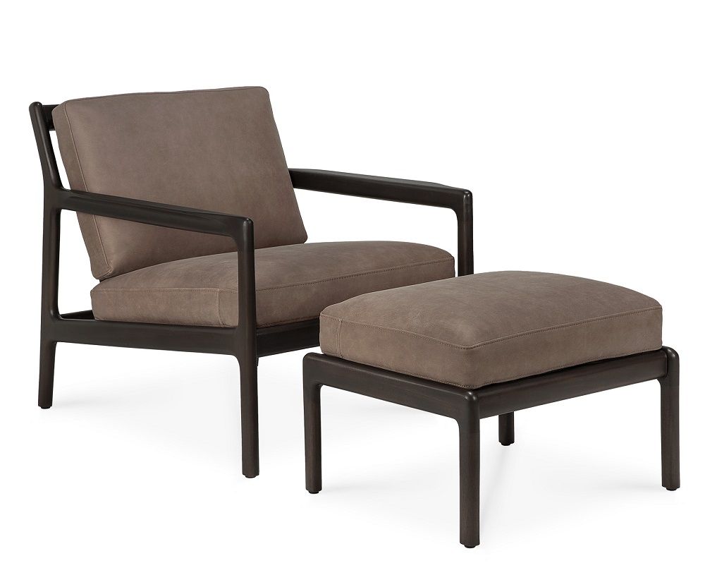 Jack Repose-pied acajou Ethnicraft Marron foncé / nubuck terre