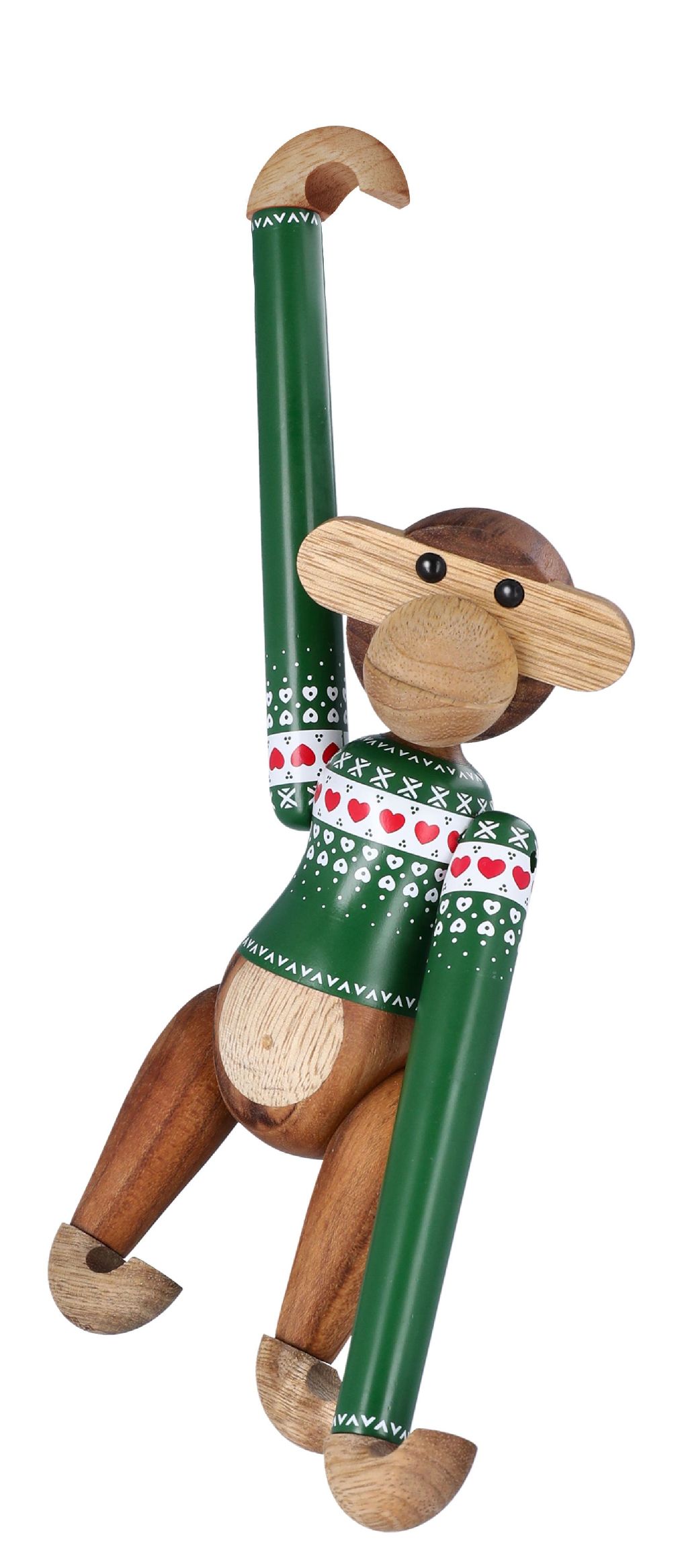 Figurine en bois de singe vert pull de Noël Kay Bojesen 