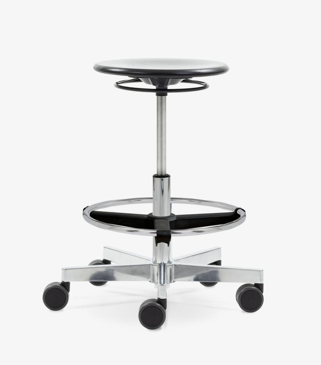 S 193 R20 Counter Tabouret roulant avec anneau de pied Wilde+Spieth