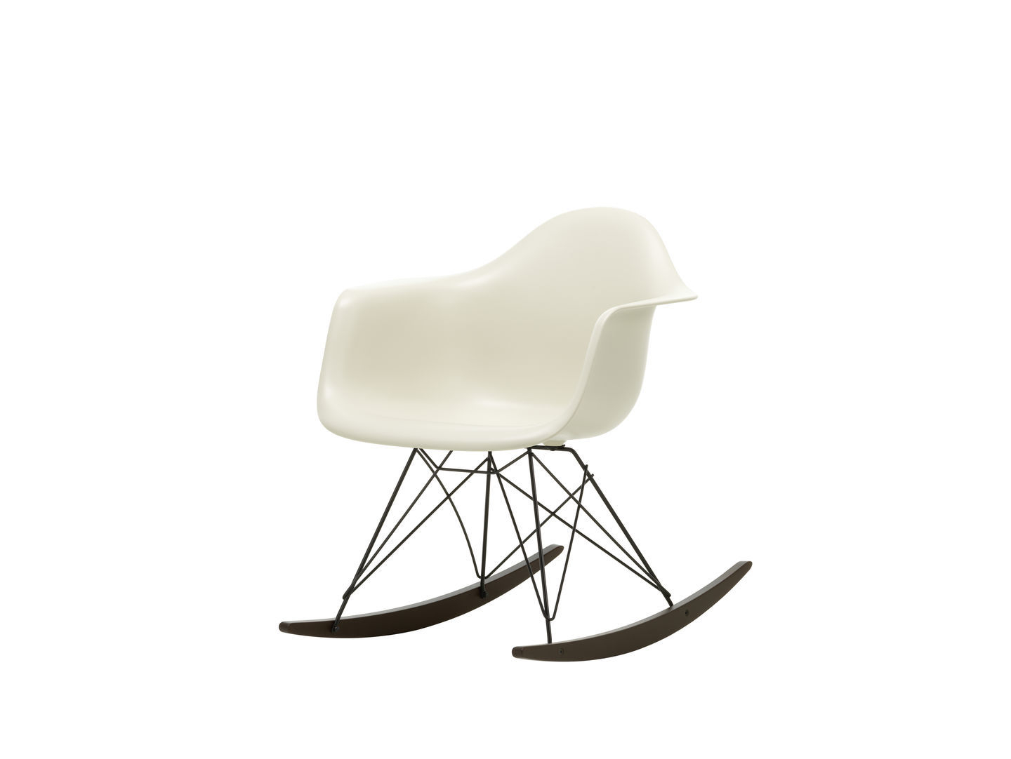 Eames Plastic Arm Rocking Chair chaise à bascule RAR Vitra Érable sombre - Chromé -Deep black