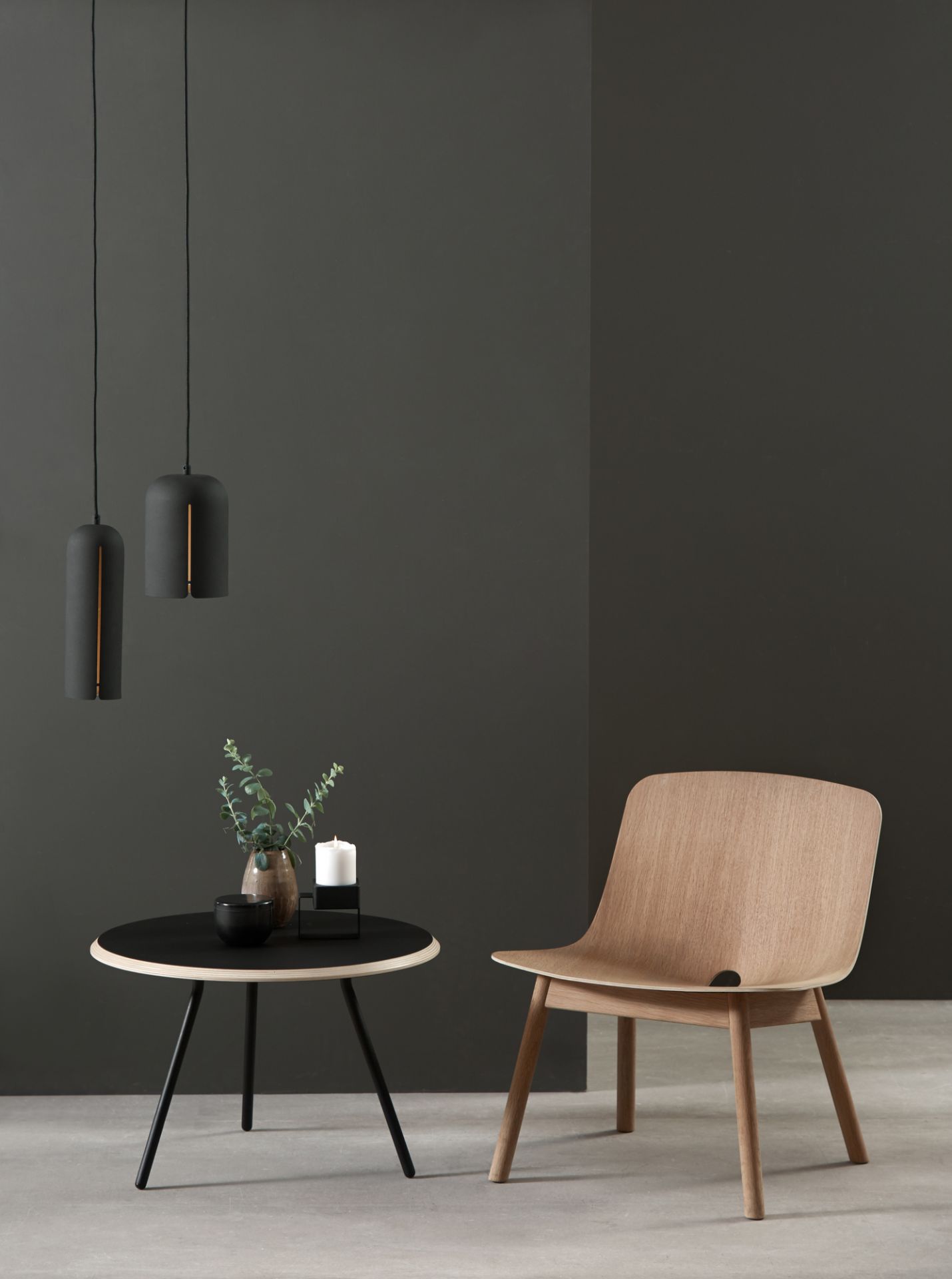 Soround Coffee Table Table d'appoint Ø60x44 cm Charcoal Woud OFFRE SPECIALE