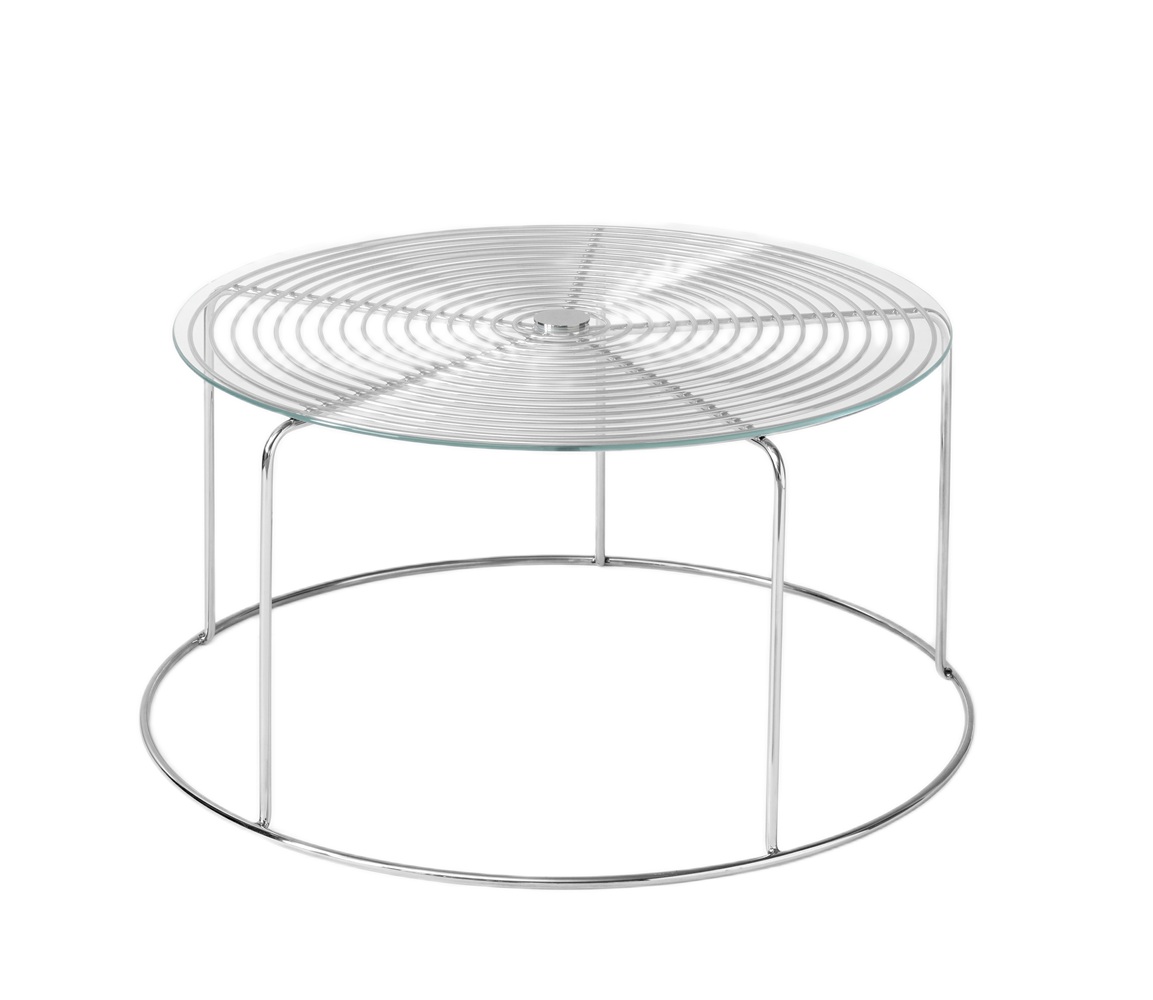 Table basse Wire avec plateau en verre AndTradition
