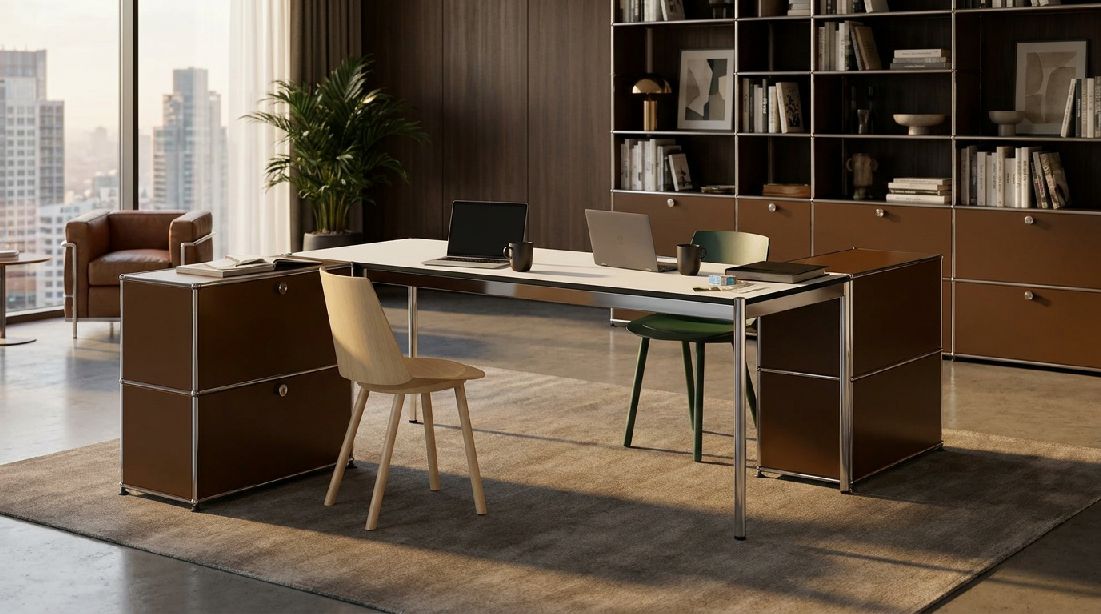 Table avec éléments de rangement USM Haller