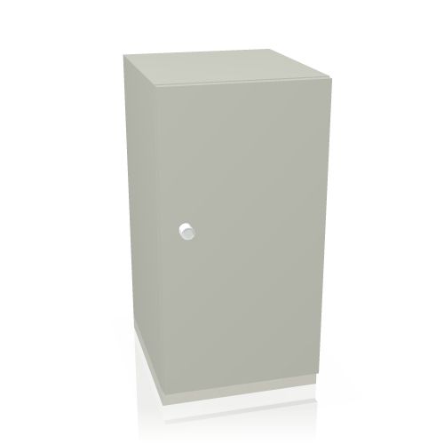 Steelcase Share It Drehtürenschrank, Büroschrank in Grau, mit einer Tür und Griff.