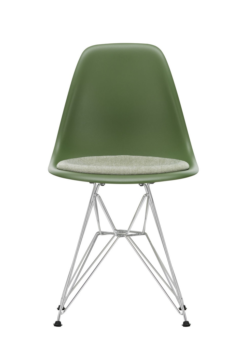 Eames Fiberglass Chair DSR chaise avec coussin d'assise Vitra